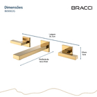 Duplo Comando De Parede Vercci Dourado