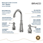 Duplo Comando St Claire Aço Escovado