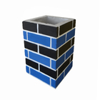 Duto Concreto 30x30x50cm Estilo Tijolo Aparente Azul Preto Atacadão Lazer