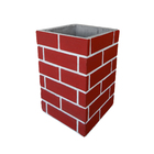 Duto Concreto 30x30x50cm Estilo Tijolo Aparente Vermelho Atacadão Lazer