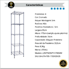 Eau012 Estante De Aço 5 Prateleiras Quadrada Cromada Aramada