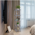 Eau012 Estante De Aço 5 Prateleiras Quadrada Cromada Aramada