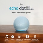 Echo Dot 5ª Geração com Relógio Azul Amazon