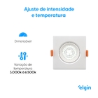 Luminária Interna Ecospot 5Wts Quadrada Wifi Rgb 3000-6500K