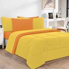 Edredom 1 Peça Solteiro Amarelo Laranja