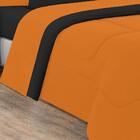 Edredom 1 Peça Solteiro Laranja Preto