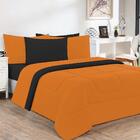 Edredom 1 Peça Solteiro Laranja Preto
