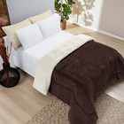 Edredom 2 Em 1 Sherpa Com Manta Queen Dupla Face Tabaco Casen