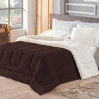 Edredom 2 Em 1 Sherpa Com Manta Queen Dupla Face Tabaco Casen