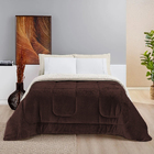 Edredom 2 Em 1 Sherpa Com Manta Queen Dupla Face Tabaco Casen