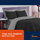 Edredom 5 Pçs Casal Queen Dupla Face Casen Preto_cinza
