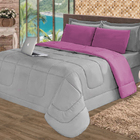 Edredom 5 Pçs De Verão Casal Queen Cinza E Rosa Casen