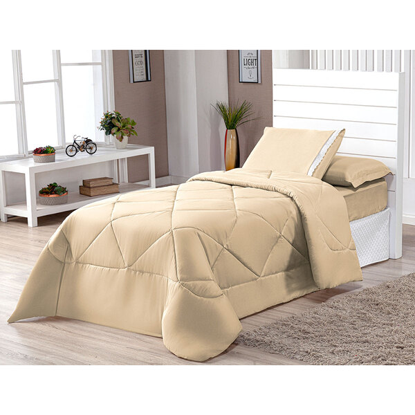 Edredom Avelã Solteiro Dupla Face Avulso 2,40mx 1,60m