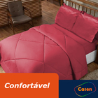 Edredom Avulso Dupla Face Casal Queen Casen Rosê
