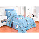 Edredom Azul Estampado Menino Futebol 2 Peças 100% Algodão