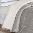 Edredom Bariloche Queen Dupla Face Sherpa Toque Lã Carneiro -