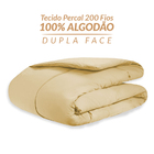 Edredom Bege Solteiro Dupla Face 100% Algodão Toque Macio Per