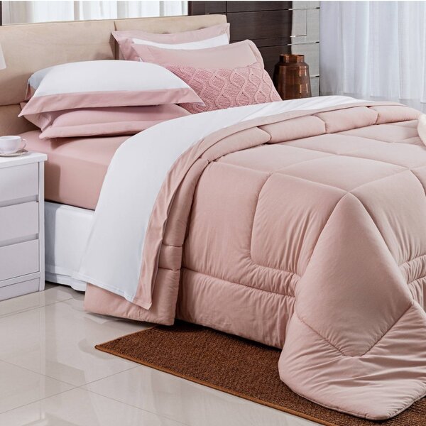 Edredom Casal 260x240cm Malha 100% Algodão Natura Bernadete C