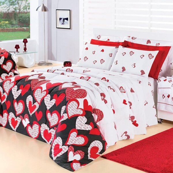 Edredom Casal Desire Percal 200 Fios 100% Algodão 5 Peças - L