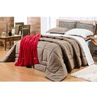 Edredom Casal King 01 Peça Malha Penteada Natura Cáqui L04 -