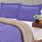 Edredom Casal Liso Malha Dupla Face Aconchegante Avelã C Lilás