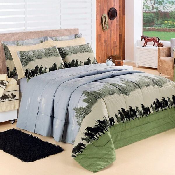 Edredom Casal Padrão Desire Percal 200 Fios 100% Algodão 5 Pe