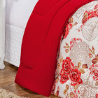 Edredom Casal Padrão Dupla Face Vermelho Estampado Floral