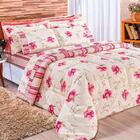 Edredom Casal Padrão Requinte 3 Peças Palha