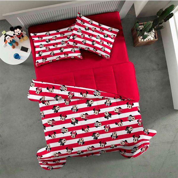 Edredom Casal Portallar Malha Dupla Face Disney Minnie Poa Ve