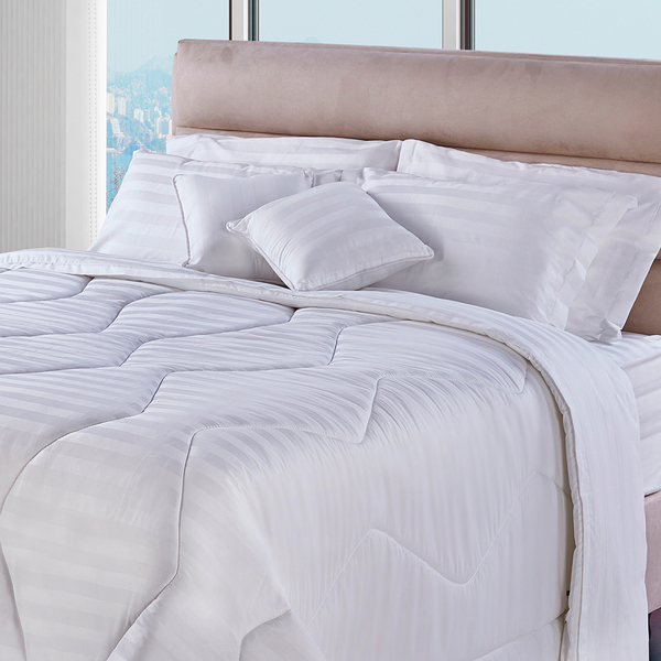 Edredom Casal Premium 300fio 100 Algodão Adamascado 220x200 B