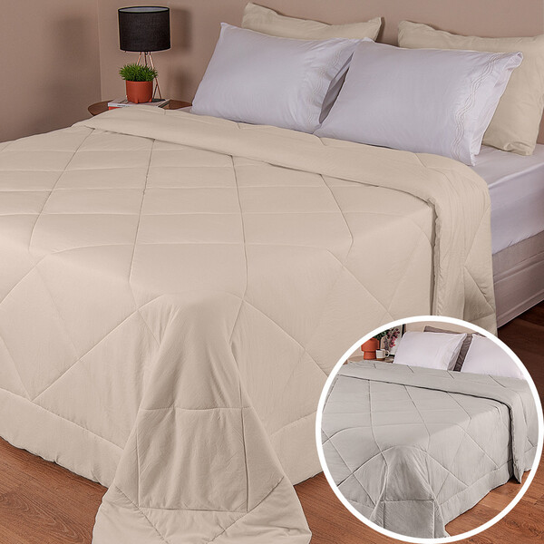 Edredom Casal Premium Em Percal Acetinado Toque De Pluma 220x