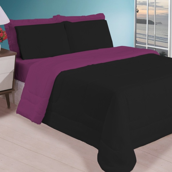 Edredom Casal Queen 6 Peças Leve Para Verão Função Cobre Leit