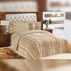 Edredom Casal Queen Avelã Estampado Geométrico 3 Peças