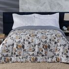 Edredom Casal Queen Dupla Face Estampado/ Liso 190 Fios Macio