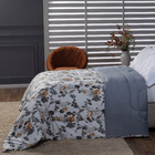 Edredom Casal Queen Dupla Face Estampado/ Liso 190 Fios Macio