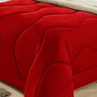 Edredom Casal Queen Malha Dupla Face Palha Com Vermelho