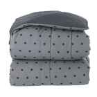 Edredom Casal Vida Bela Vintage Poá Chumbo Kacyumara