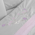 Edredom Cinza Yasmin Queen Size + Jogo De Cama Percal 200 Fio