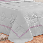 Edredom Cinza Yasmin Queen Size + Jogo De Cama Percal 200 Fio