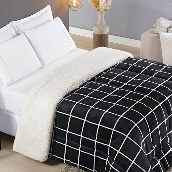 Edredom Coberdrom Austim Queen Original Sherpa E Manta - Pret