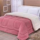 Edredom Coberdrom Fenix Solteiro Sherpa E Manta - Rosa - 100%