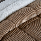 Edredom Coberdrom King Sherpa E Manta Canelada - Cáqui