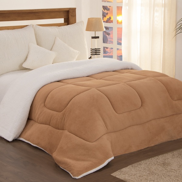 Edredom Coberdrom King Sherpa Pele De Carneiro C/ Soft Mostar