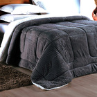 Edredom Coberdrom Manta Canelada Pesado King - Chumbo - 100%