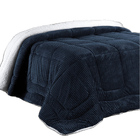 Edredom Coberdrom Manta Canelada Pesado Queen - Marinho - 100