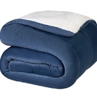 Edredom Coberdrom Solteiro Sherpa Lepper Liso Azul Canvas