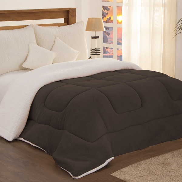 Edredom Coberdrom Solteiro Sherpa Pele De Carneiro C/ Soft Ma