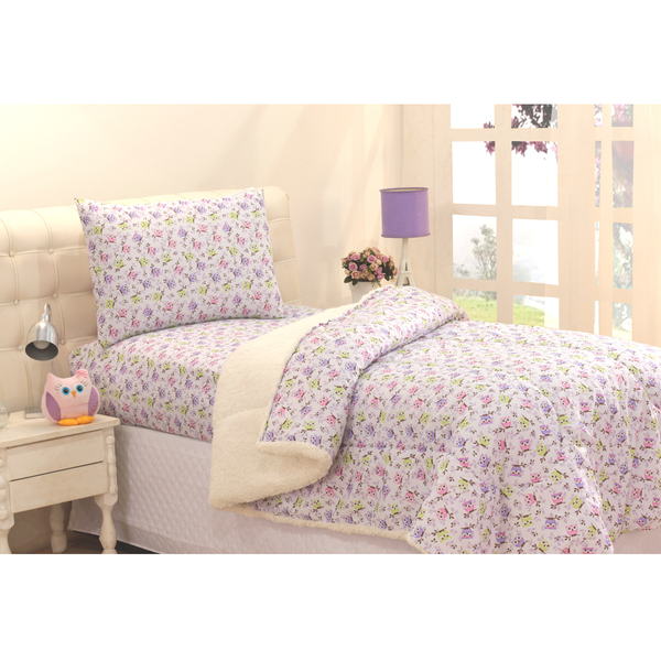 Edredom Coberdrom Solteiro Sherpa Pele De Carneiro Tricoline