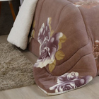 Edredom Coberdrom Sonobom Queen Sherpa E Manta - Floral Cáqui