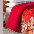Edredom Coberdrom Sonobom Queen Sherpa - Floral Vermelho - 10